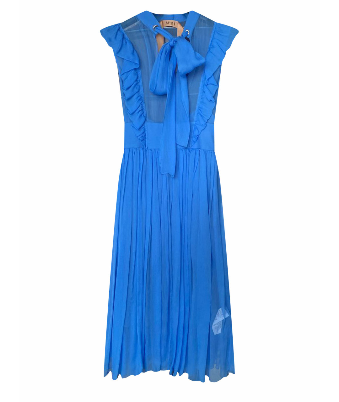 №21 Голубое шелковое повседневное платье, фото 1