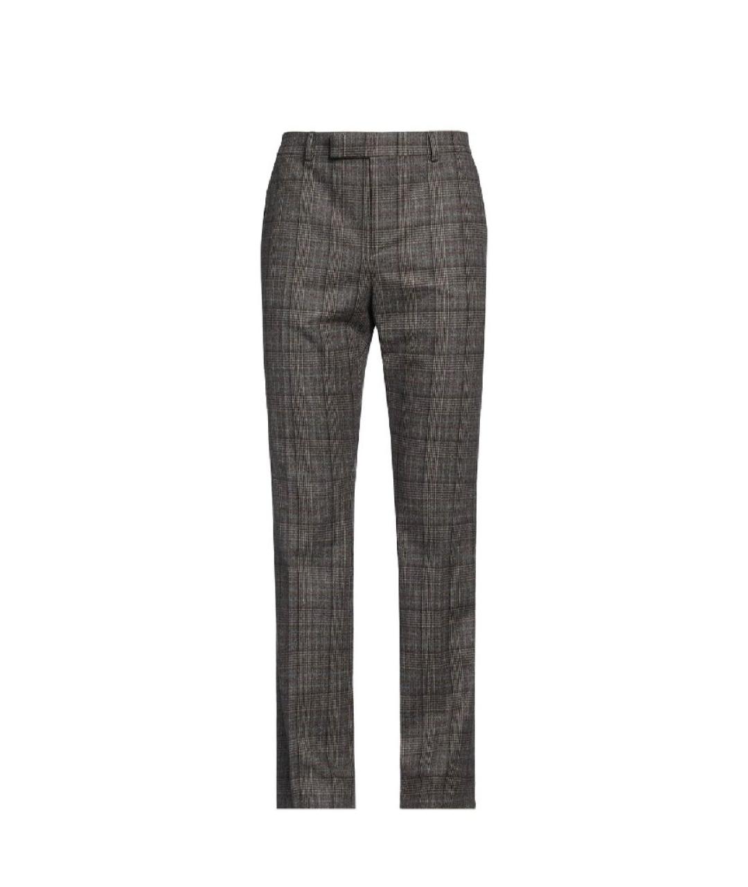 CELINE Серые шерстяные прямые брюки, фото 1