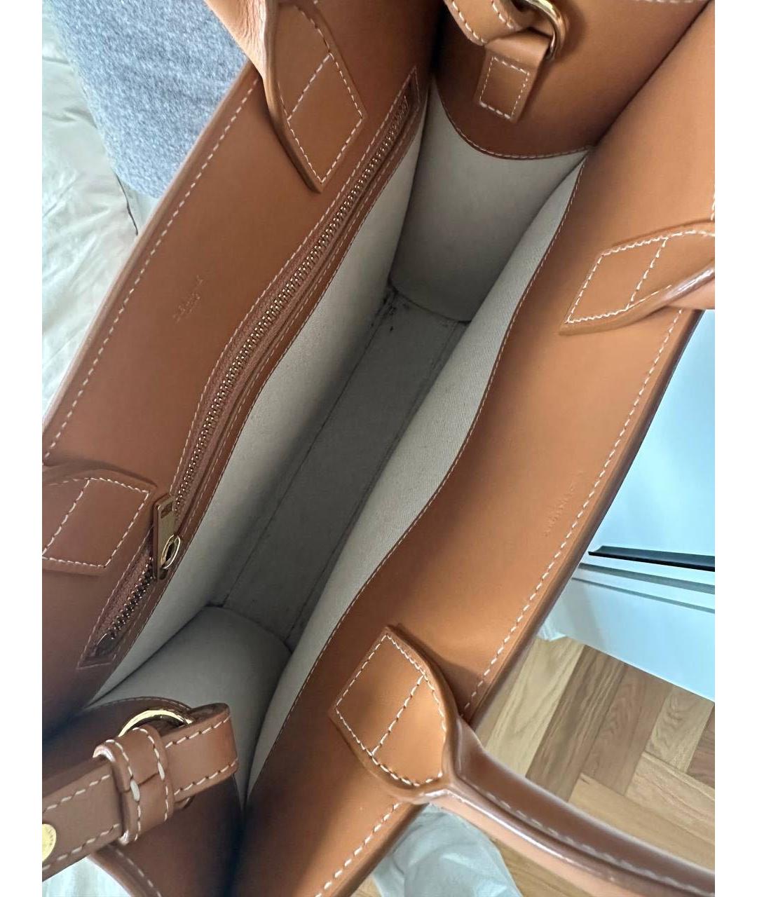 CELINE Бежевая хлопковая сумка тоут, фото 3