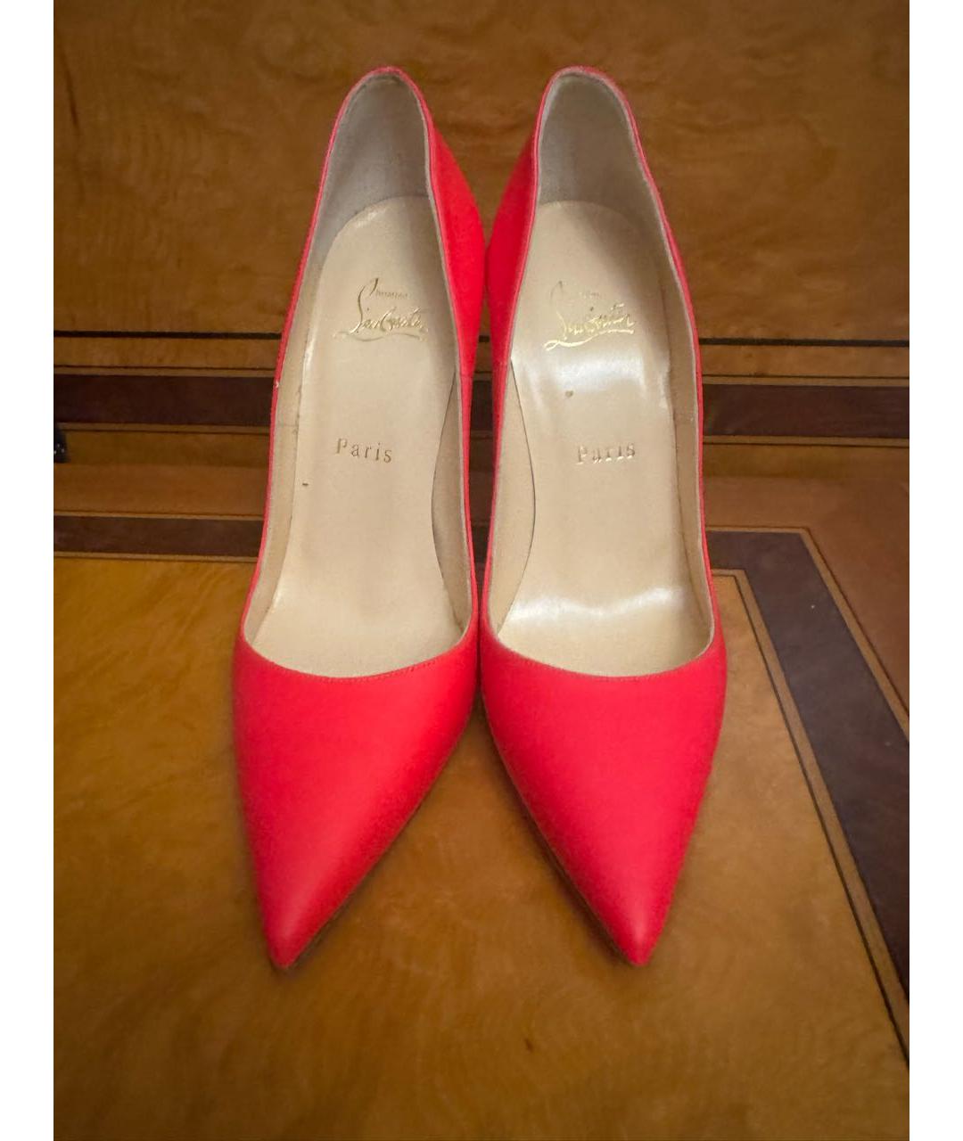 CHRISTIAN LOUBOUTIN Розовые кожаные туфли, фото 2