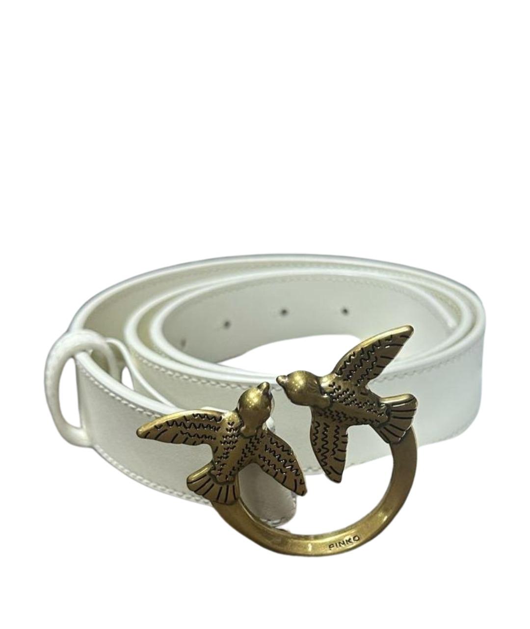 PINKO Белый кожаный ремень, фото 1