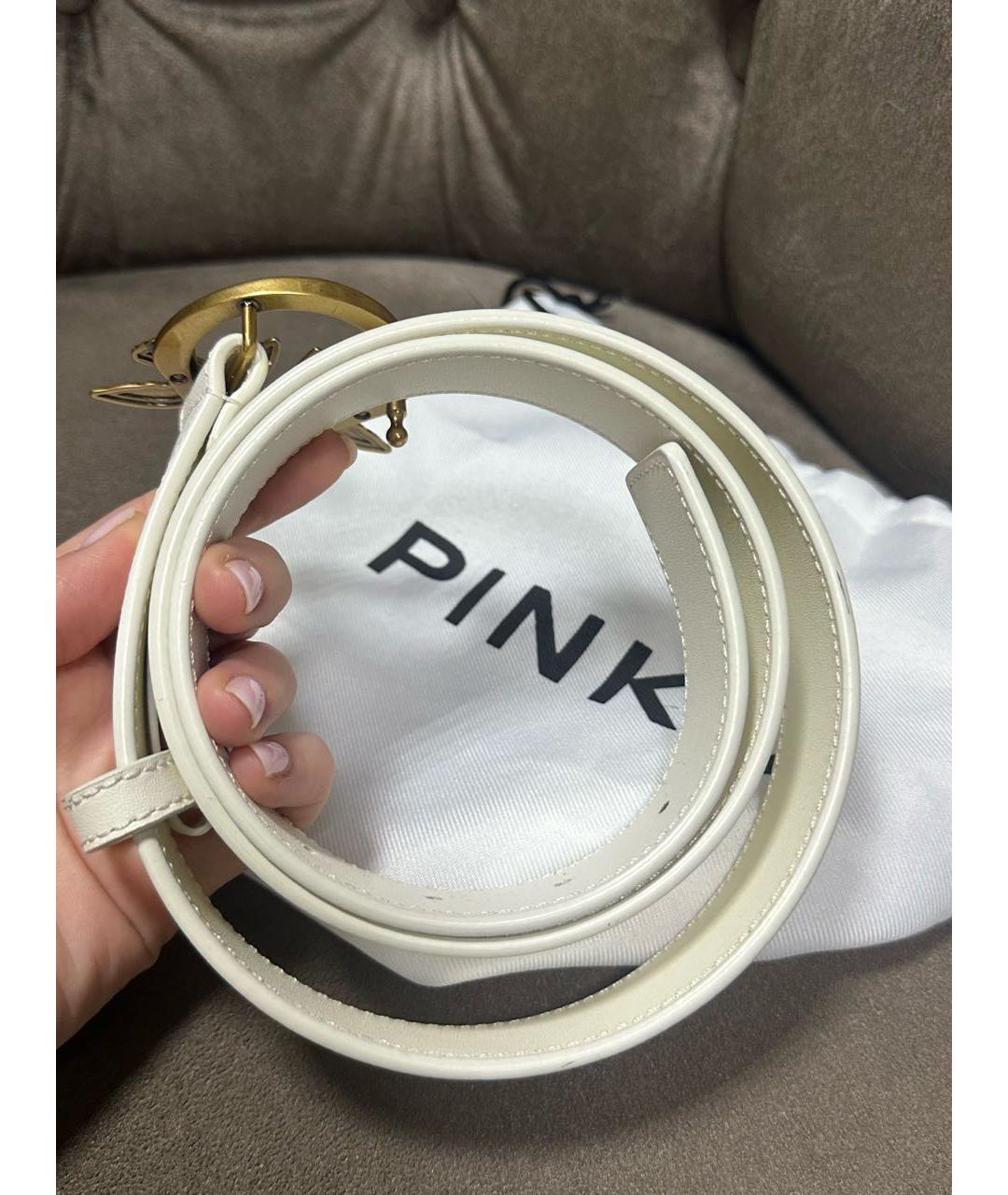 PINKO Белый кожаный ремень, фото 2