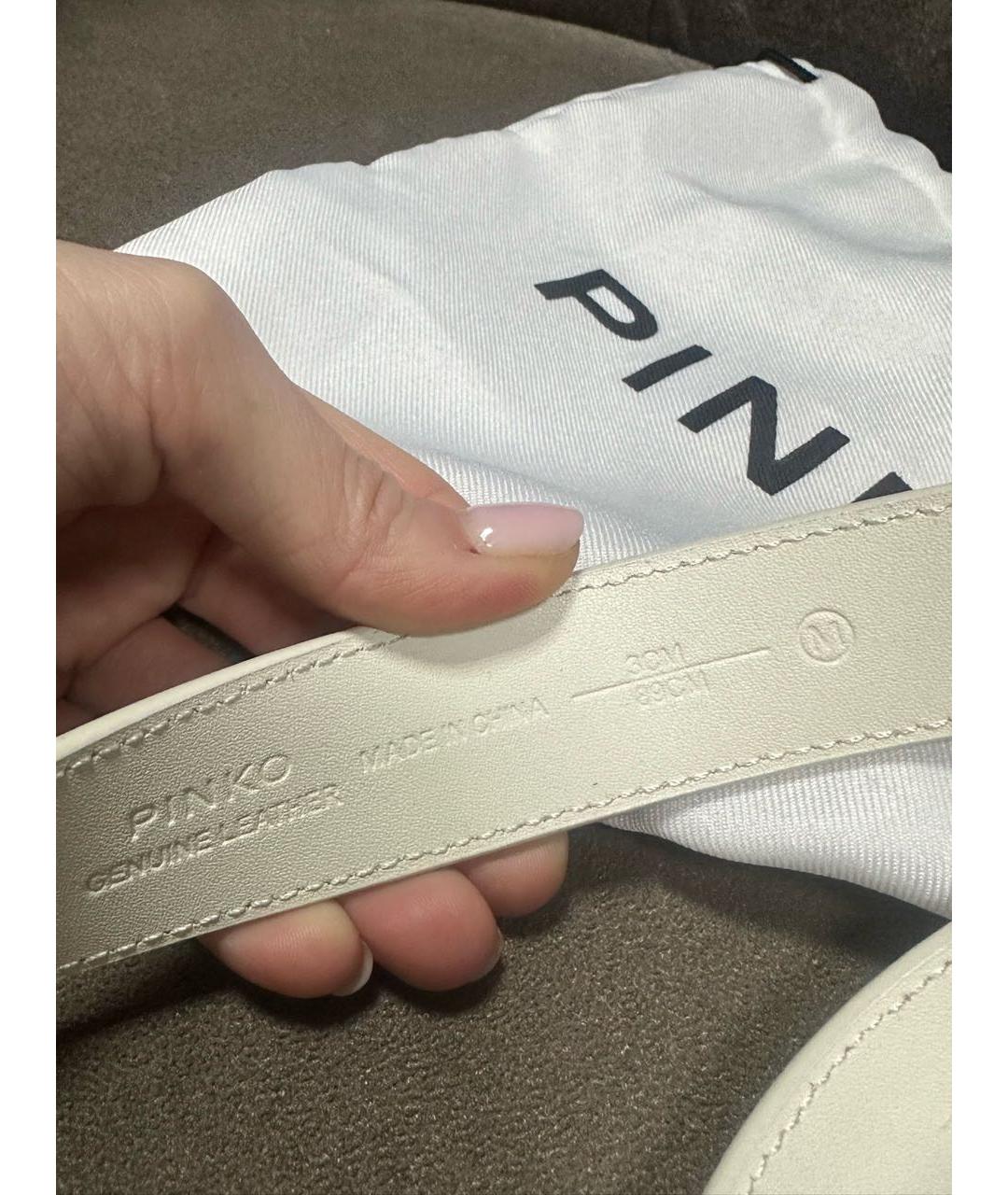 PINKO Белый кожаный ремень, фото 4