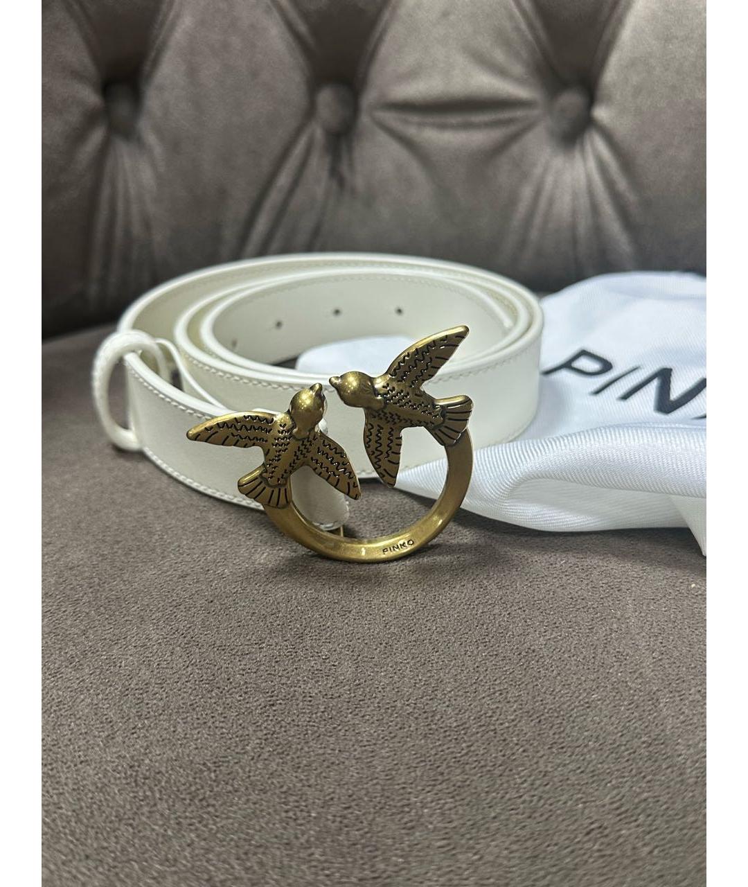 PINKO Белый кожаный ремень, фото 5