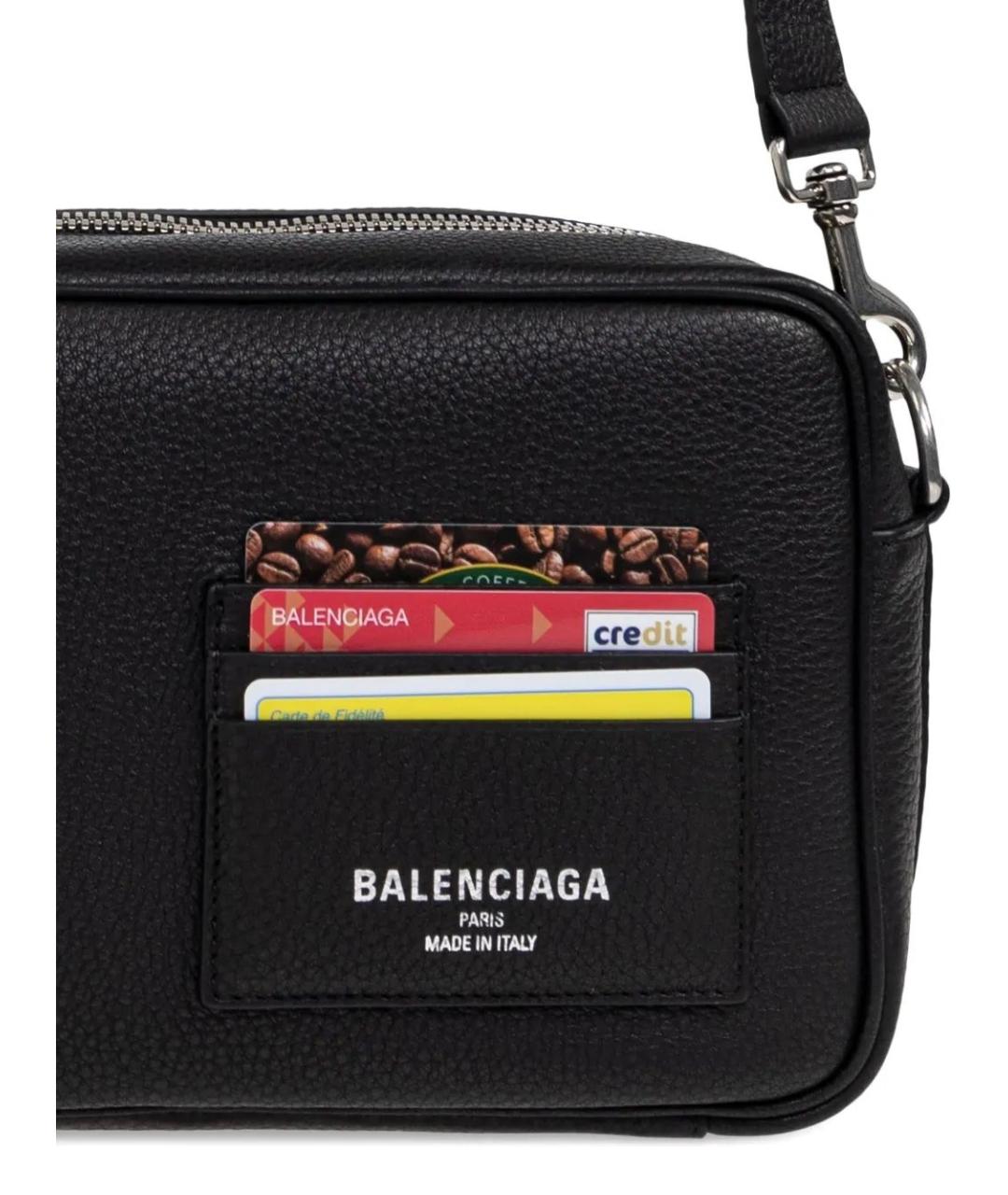 BALENCIAGA Черная кожаная сумка на плечо, фото 4