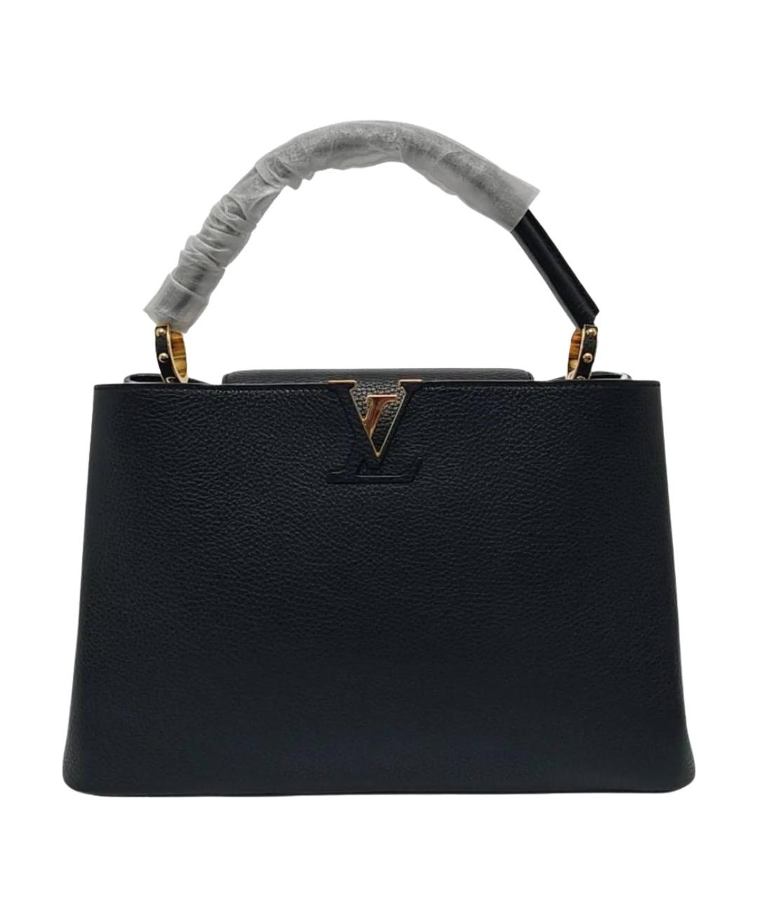 LOUIS VUITTON Черная кожаная сумка тоут, фото 1