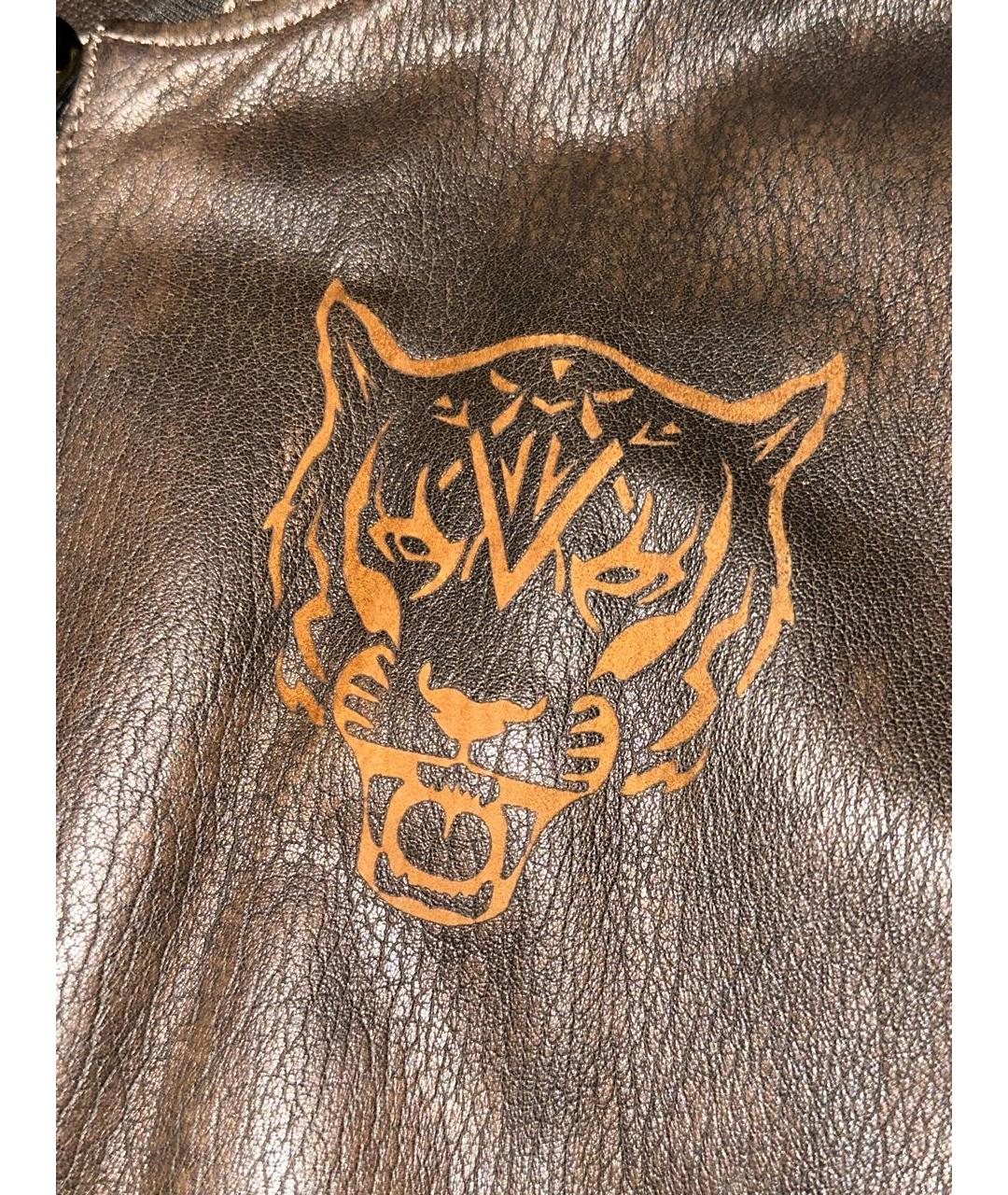 PHILIPP PLEIN Коричневая кожаная куртка, фото 4