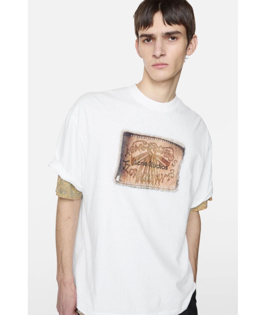 ACNE STUDIOS Белая хлопковая футболка, фото 3