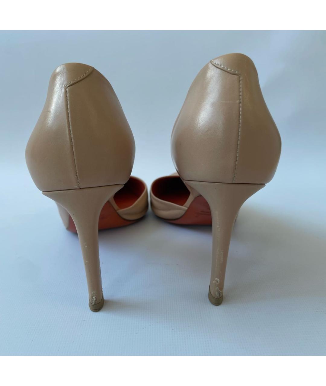 SANTONI Бежевые кожаные туфли, фото 4