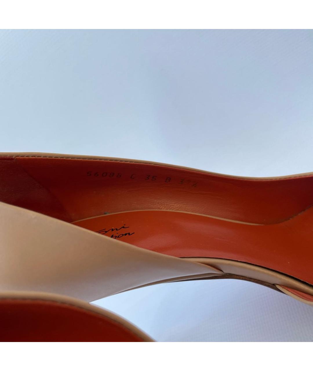 SANTONI Бежевые кожаные туфли, фото 3