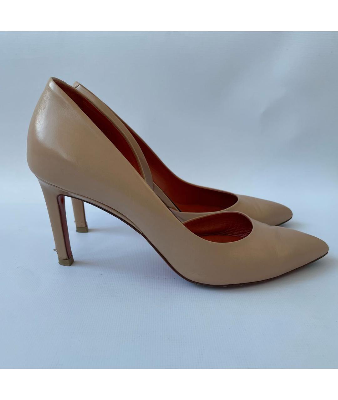 SANTONI Бежевые кожаные туфли, фото 7