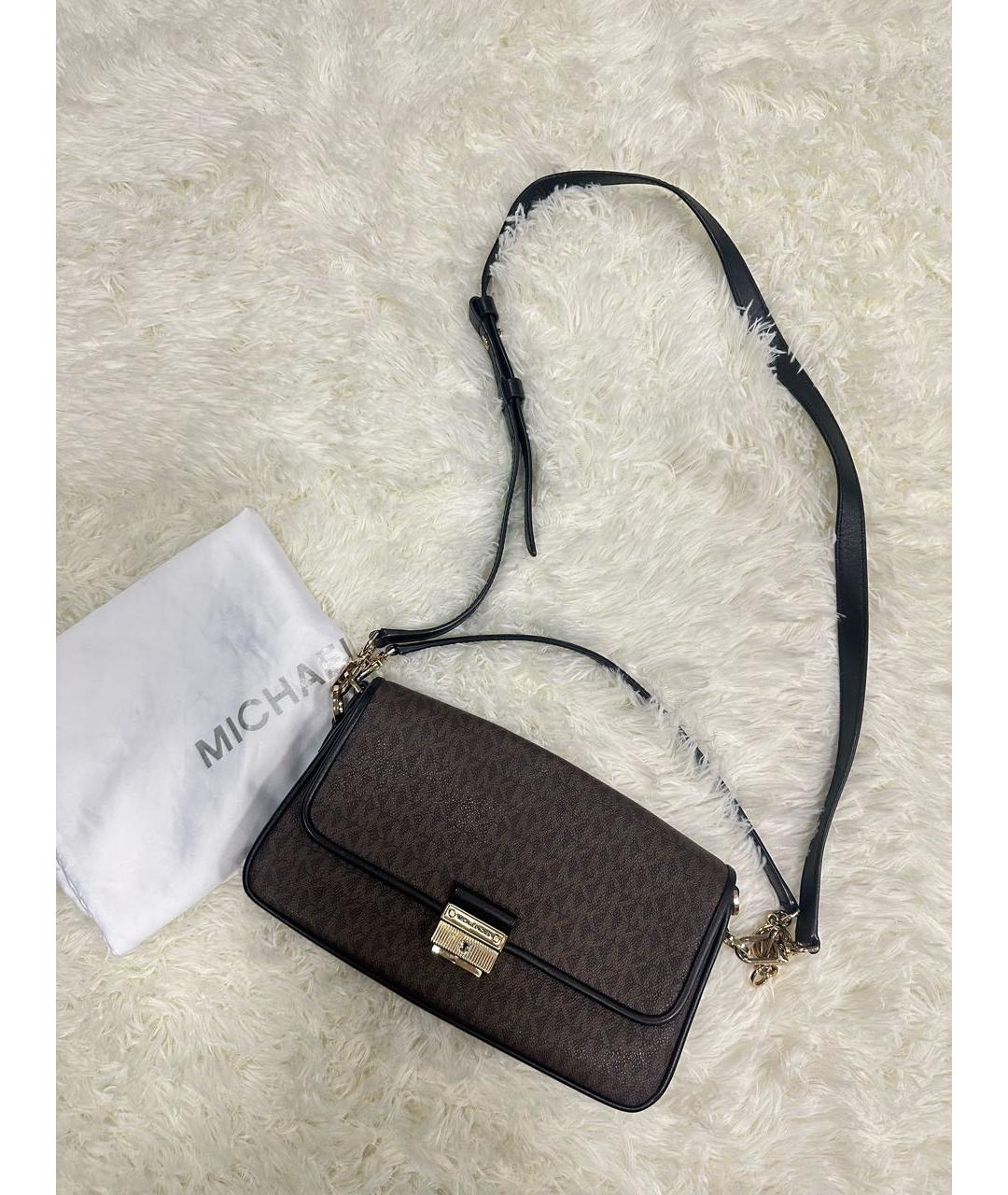 MICHAEL KORS Коричневая кожаная сумка через плечо, фото 5