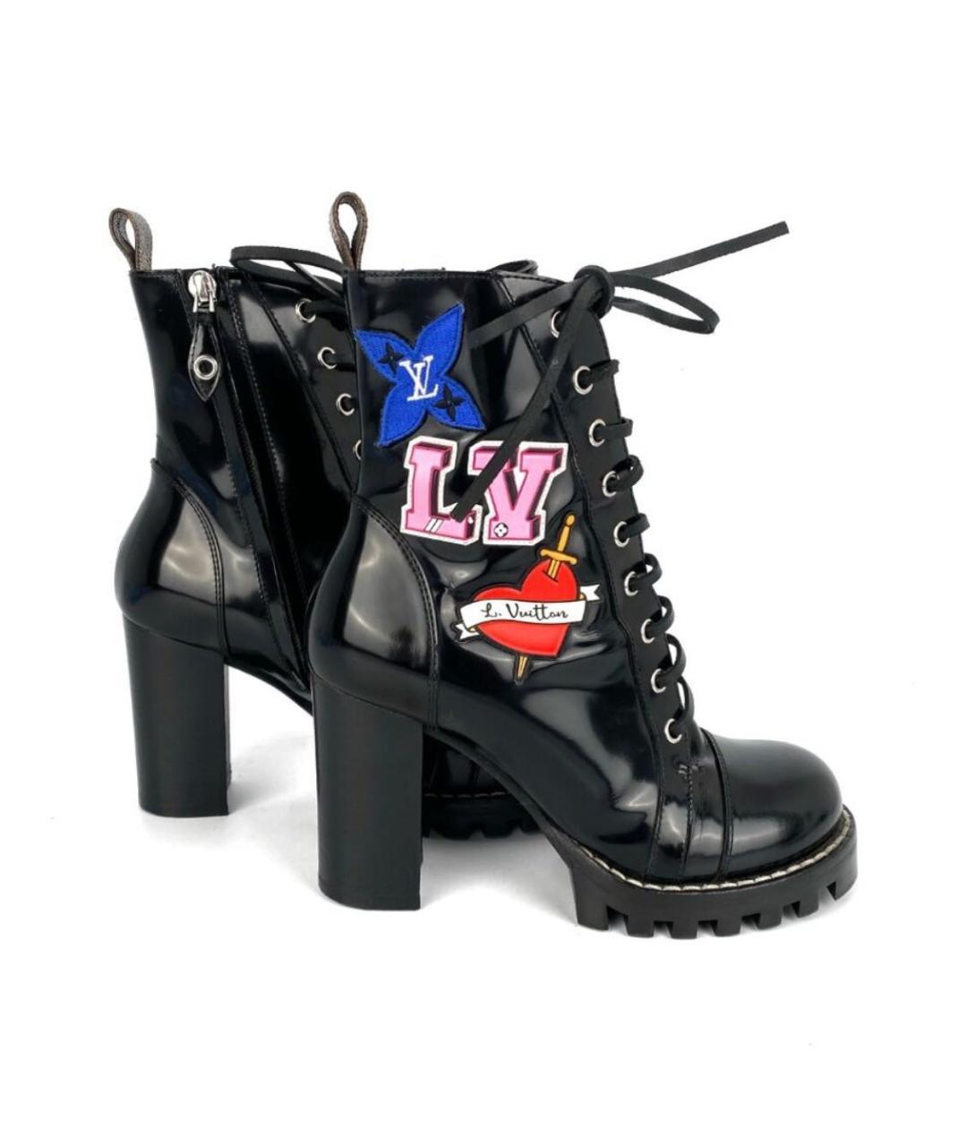 LOUIS VUITTON Черные кожаные ботильоны, фото 6