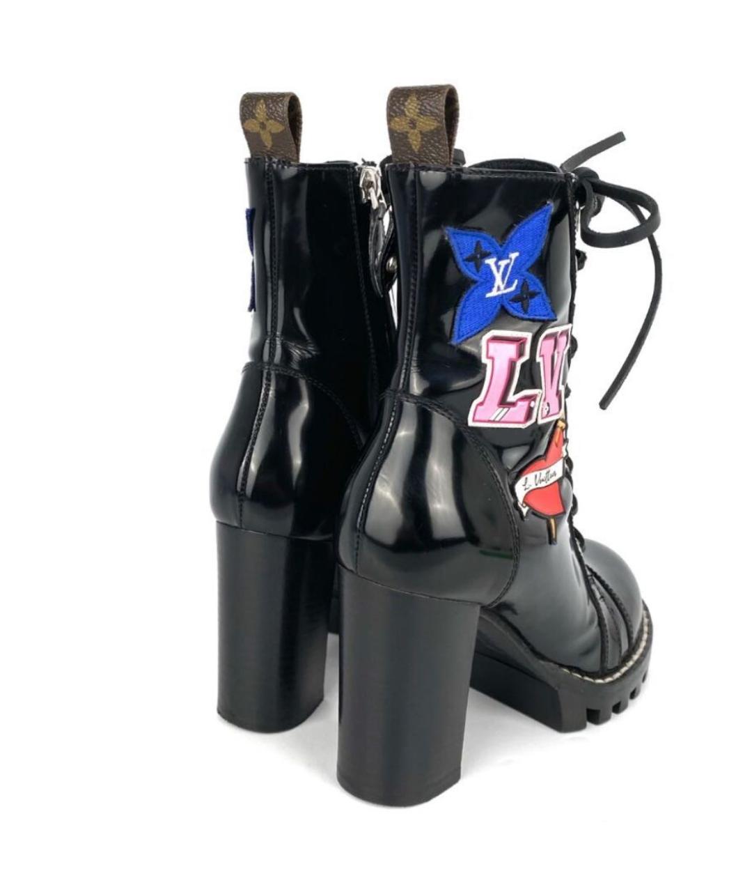 LOUIS VUITTON Черные кожаные ботильоны, фото 5