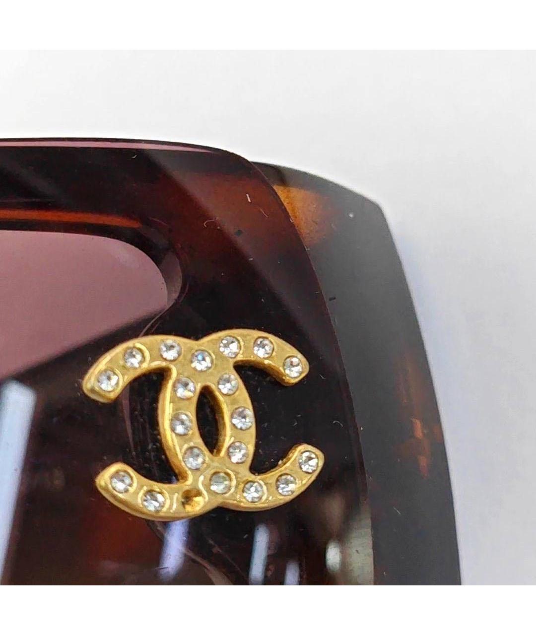 CHANEL Коричневые пластиковые солнцезащитные очки, фото 6