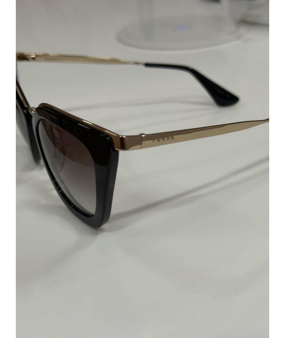 PRADA Черные пластиковые солнцезащитные очки, фото 2