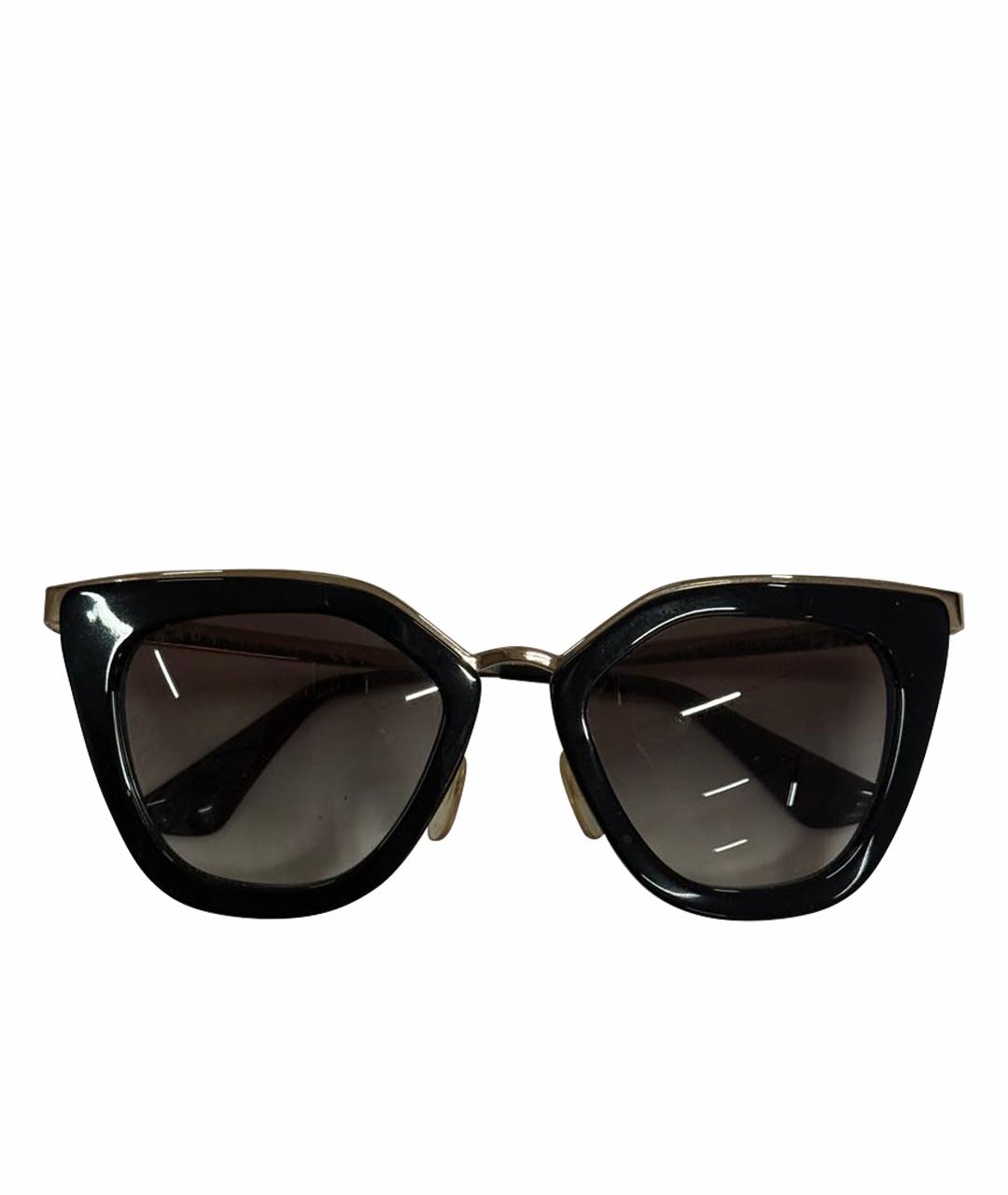 PRADA Черные пластиковые солнцезащитные очки, фото 1