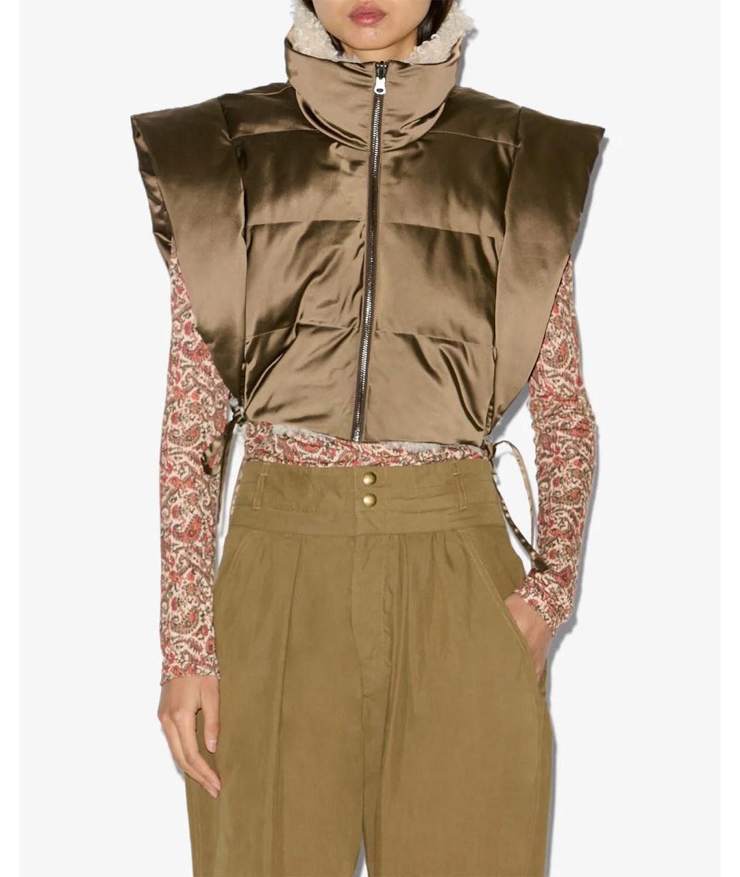 ISABEL MARANT Хаки полиэстеровый жилет, фото 3