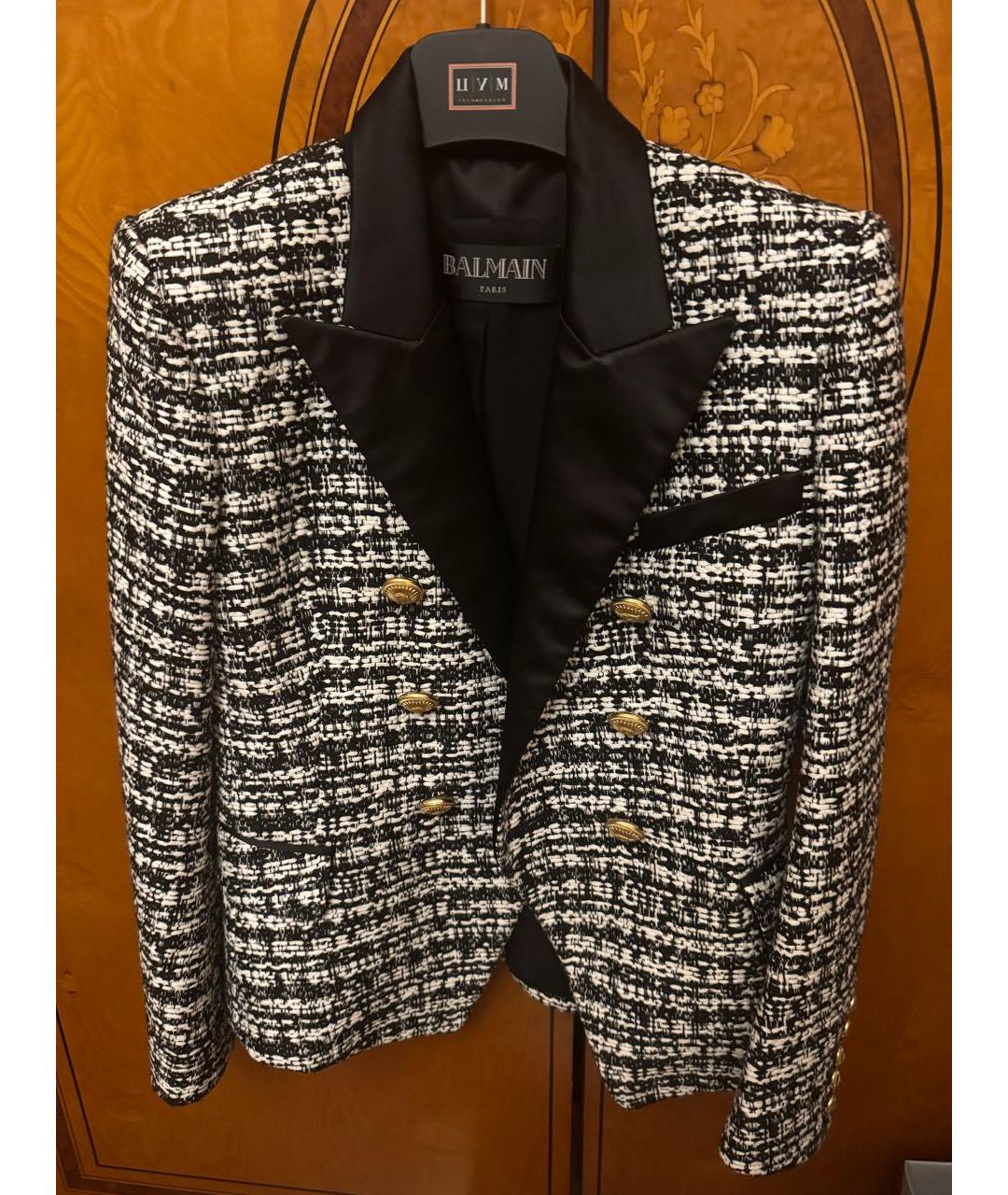 BALMAIN Черный твидовый жакет/пиджак, фото 4