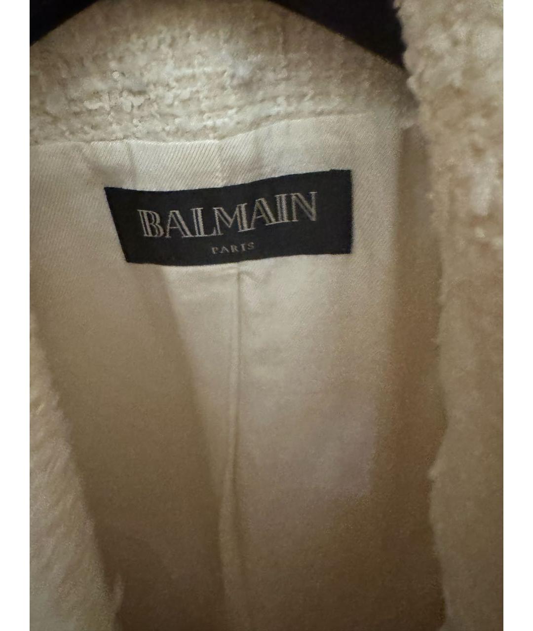 BALMAIN Белый твидовый жакет/пиджак, фото 3