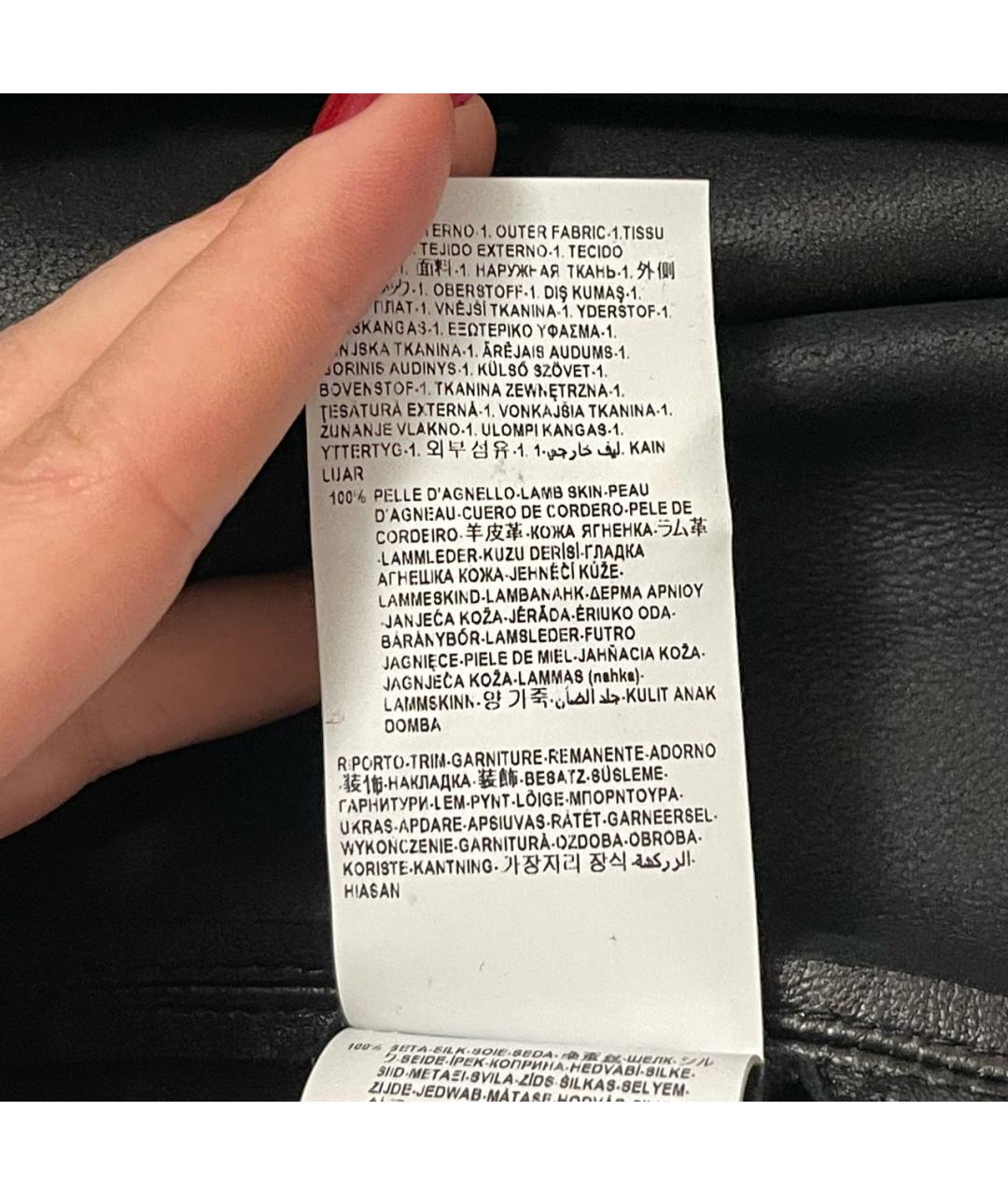 VERSACE Черная кожаная юбка мини, фото 6