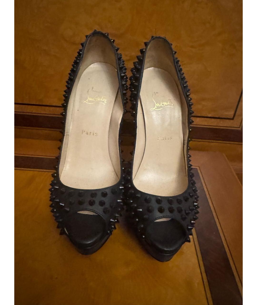 CHRISTIAN LOUBOUTIN Черные кожаные туфли, фото 2