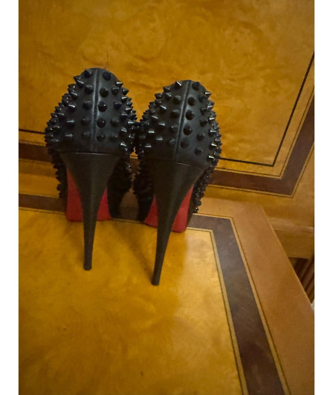 CHRISTIAN LOUBOUTIN Черные кожаные туфли, фото 3