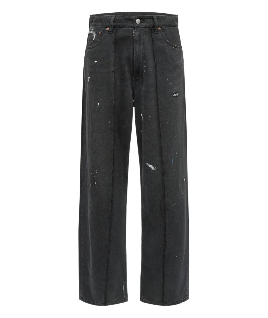 MM6 MAISON MARGIELA Черные хлопковые прямые джинсы, фото 1