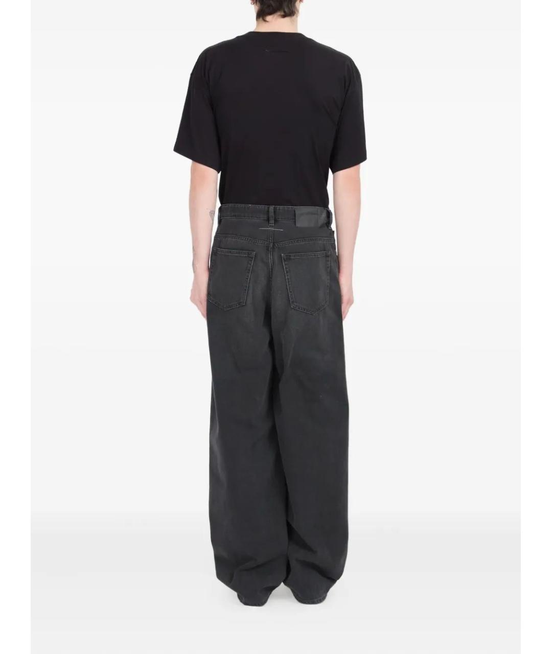 MM6 MAISON MARGIELA Черные хлопковые прямые джинсы, фото 4