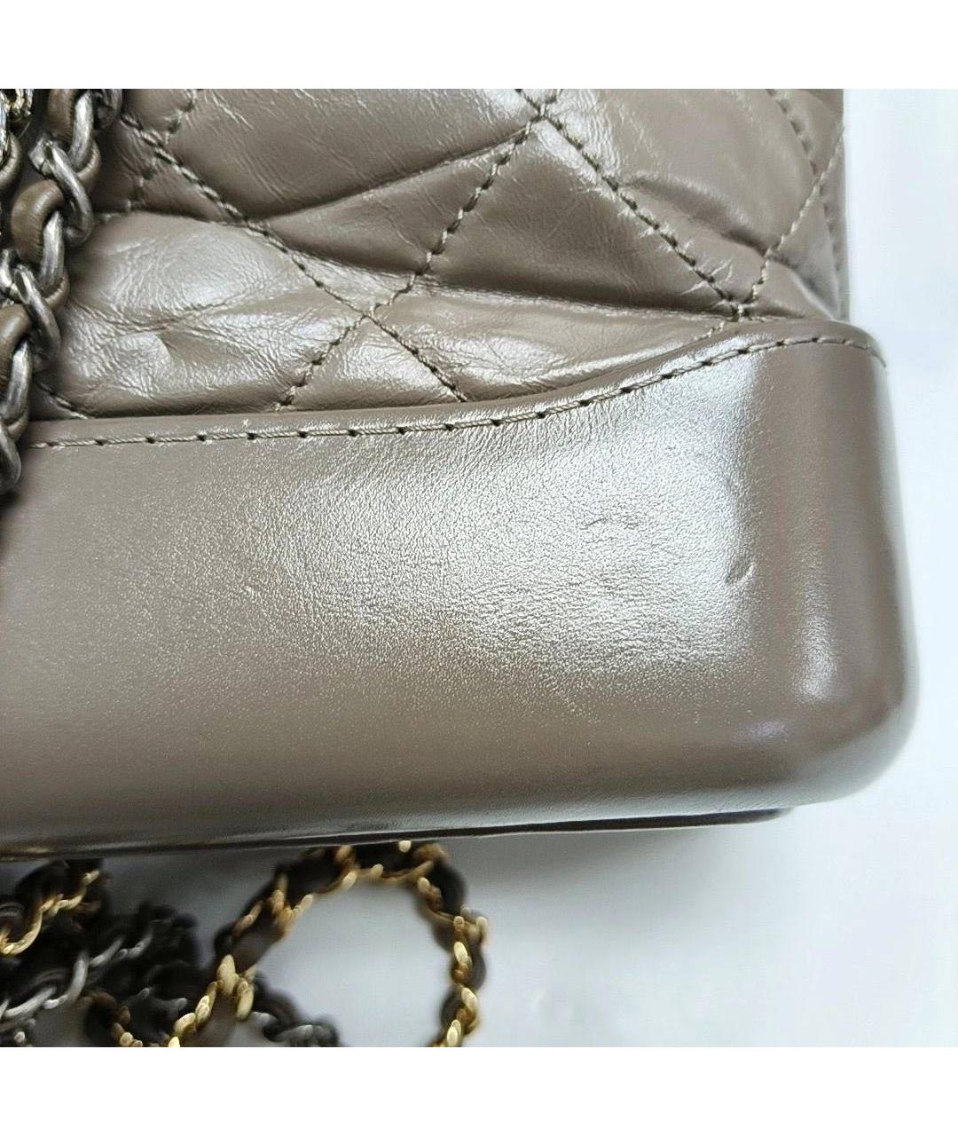 CHANEL Коричневая кожаная сумка через плечо, фото 7