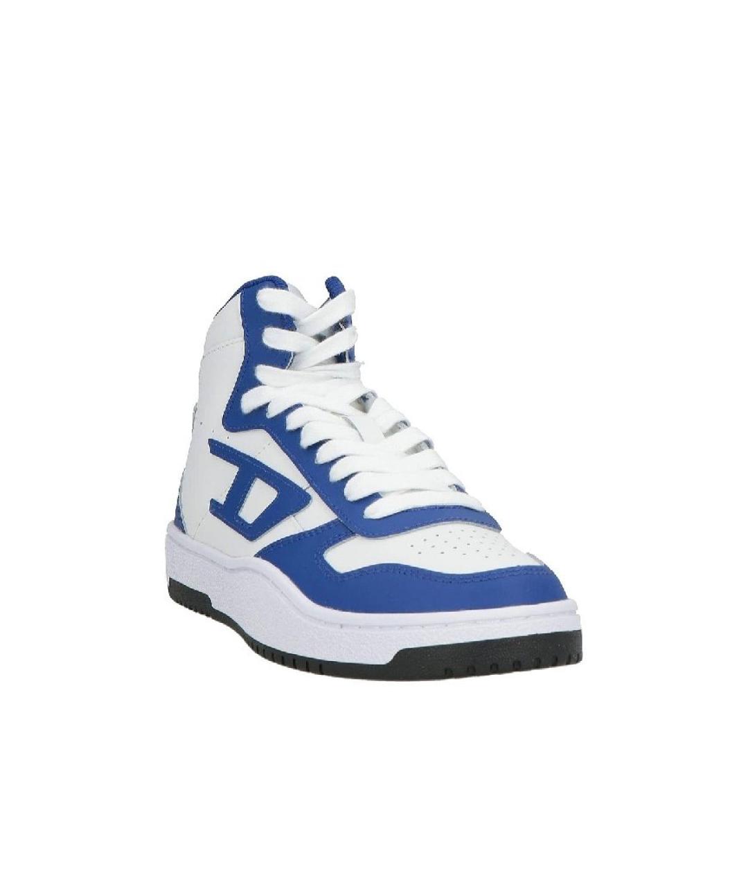 DIESEL Синие кожаные высокие кроссовки / кеды, фото 2