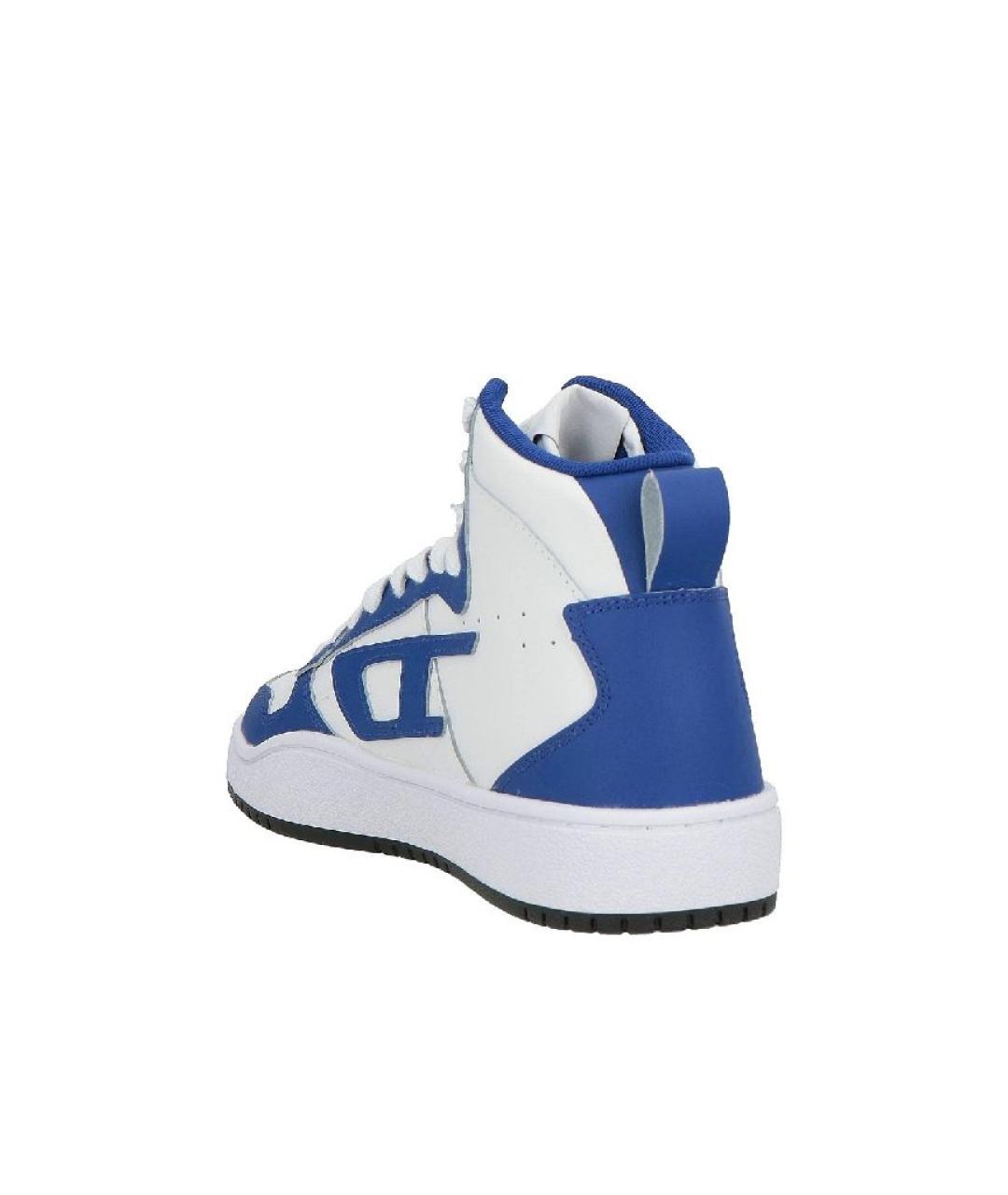 DIESEL Синие кожаные высокие кроссовки / кеды, фото 3