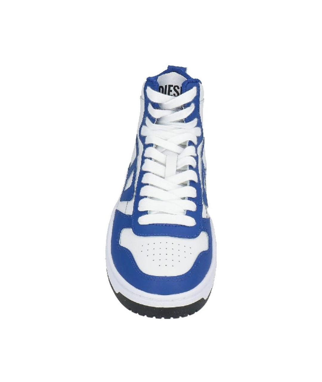 DIESEL Синие кожаные высокие кроссовки / кеды, фото 4