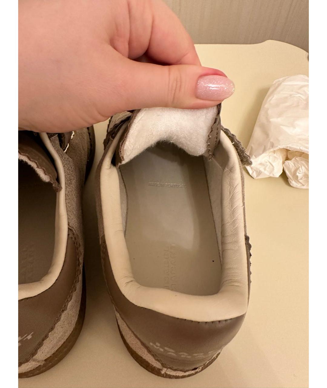 ISABEL MARANT Бежевые кожаные кеды, фото 5