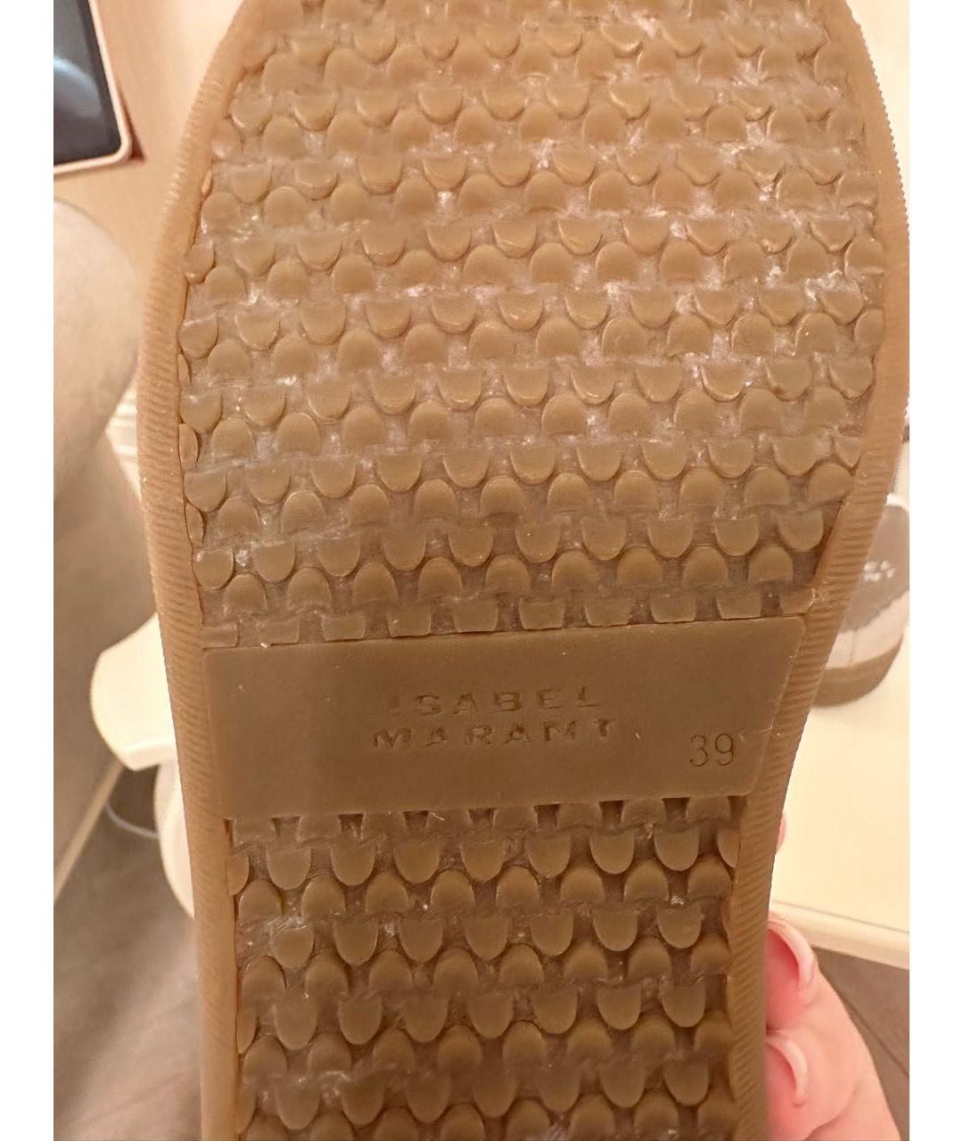 ISABEL MARANT Бежевые кожаные кеды, фото 6