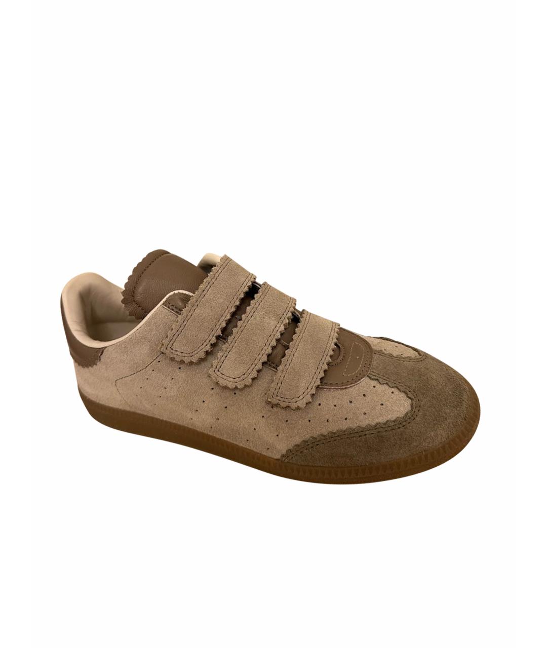 ISABEL MARANT Бежевые кожаные кеды, фото 1