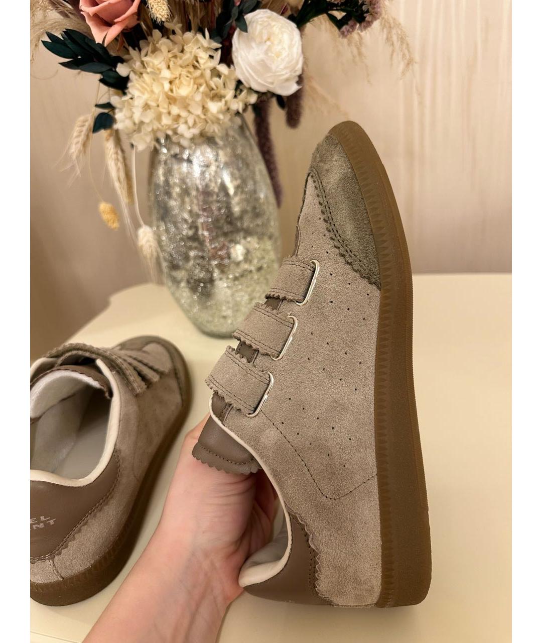 ISABEL MARANT Бежевые кожаные кеды, фото 4