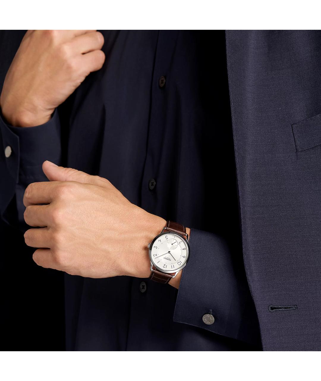 HERMES Серые стальные часы, фото 6