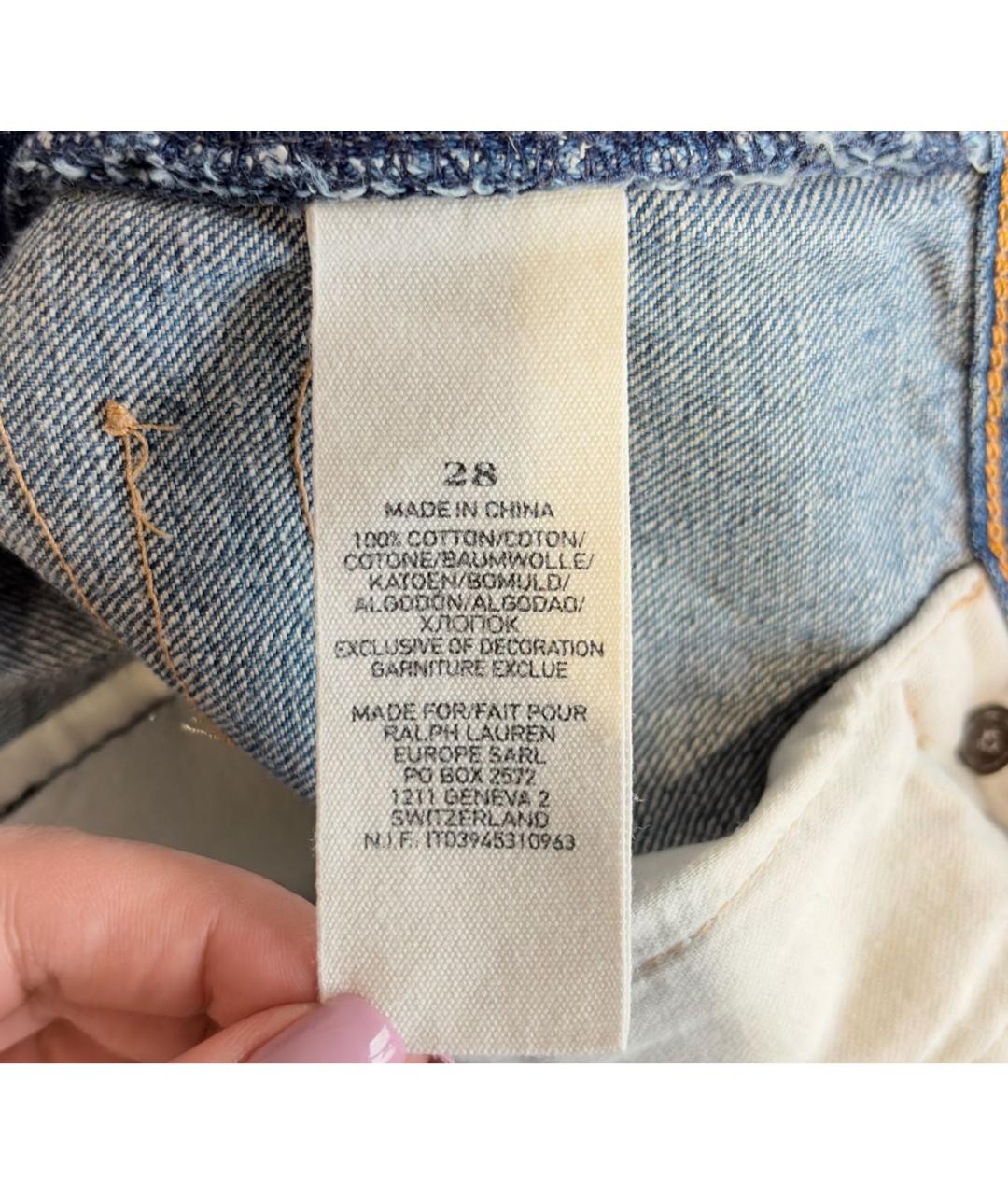 RALPH LAUREN Голубые хлопковые шорты, фото 6
