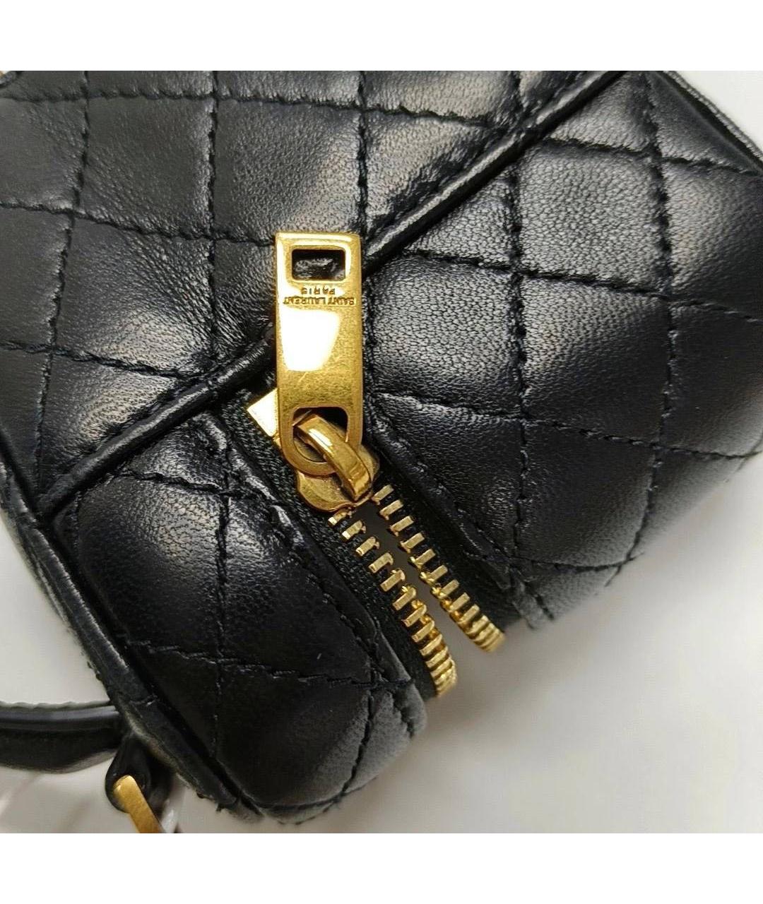 SAINT LAURENT Черная кожаная сумка через плечо, фото 8