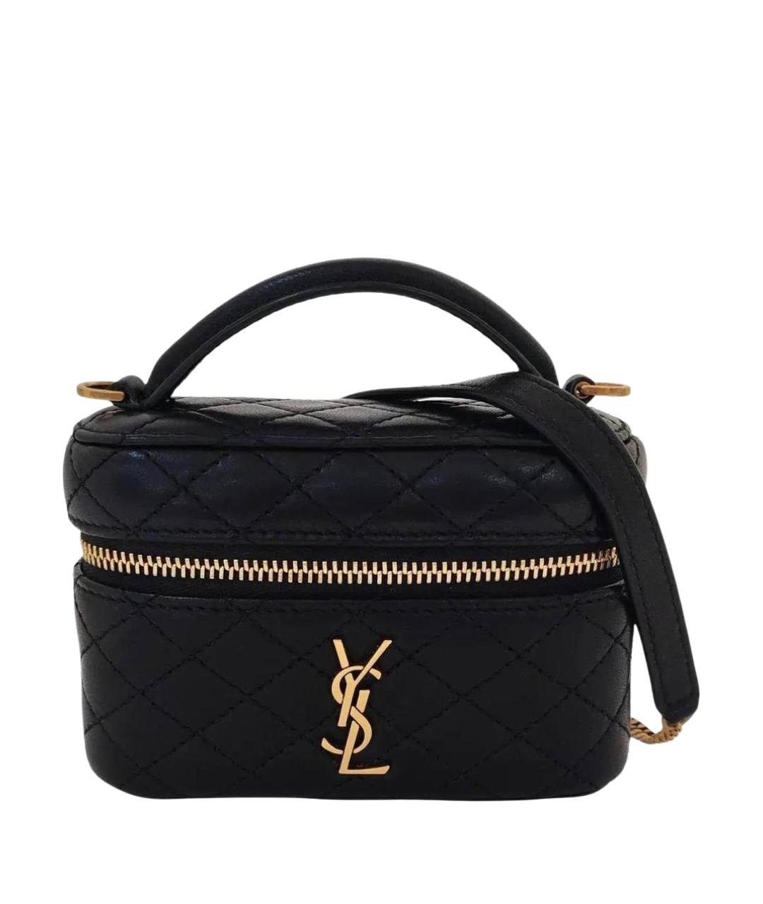SAINT LAURENT Черная кожаная сумка через плечо, фото 1