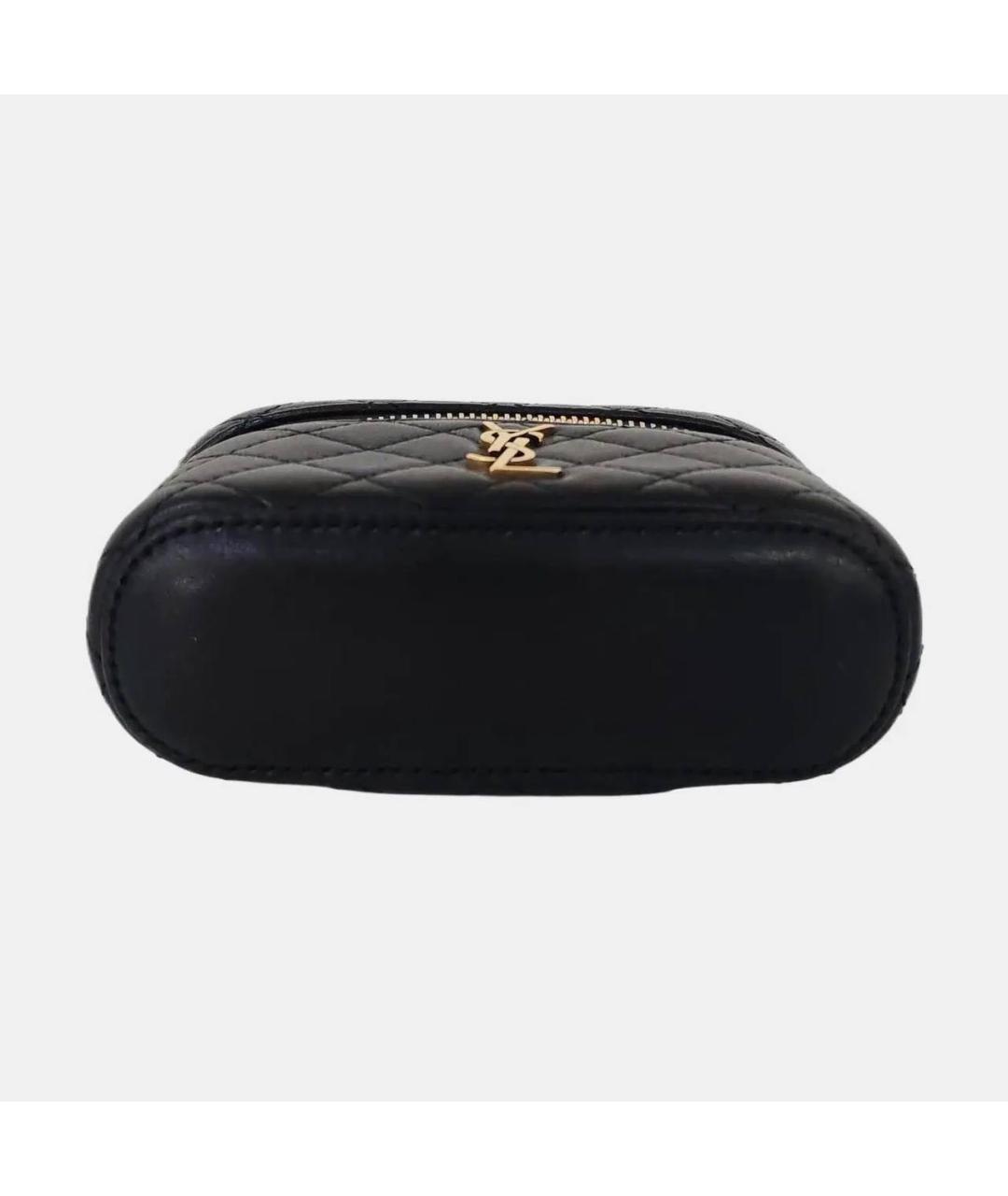 SAINT LAURENT Черная кожаная сумка через плечо, фото 3