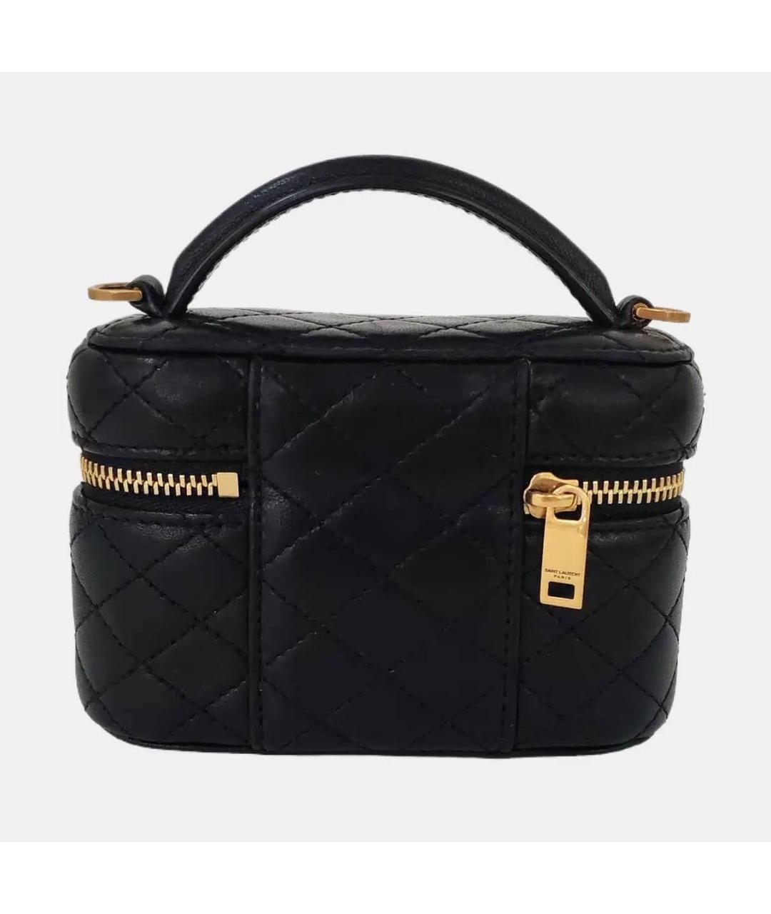 SAINT LAURENT Черная кожаная сумка через плечо, фото 5