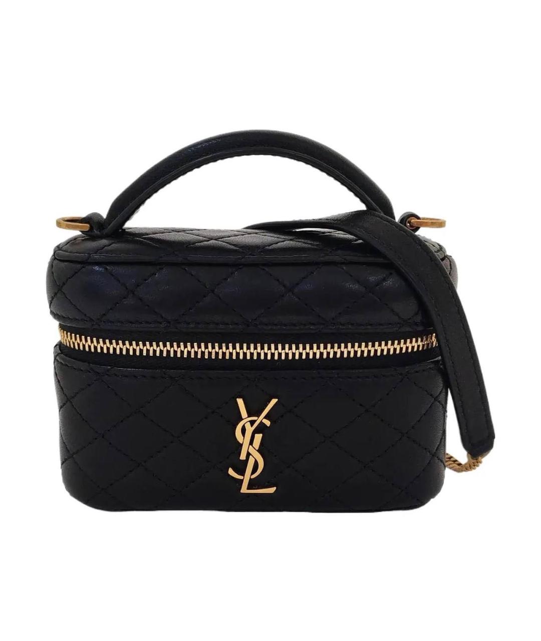 SAINT LAURENT Черная кожаная сумка через плечо, фото 9