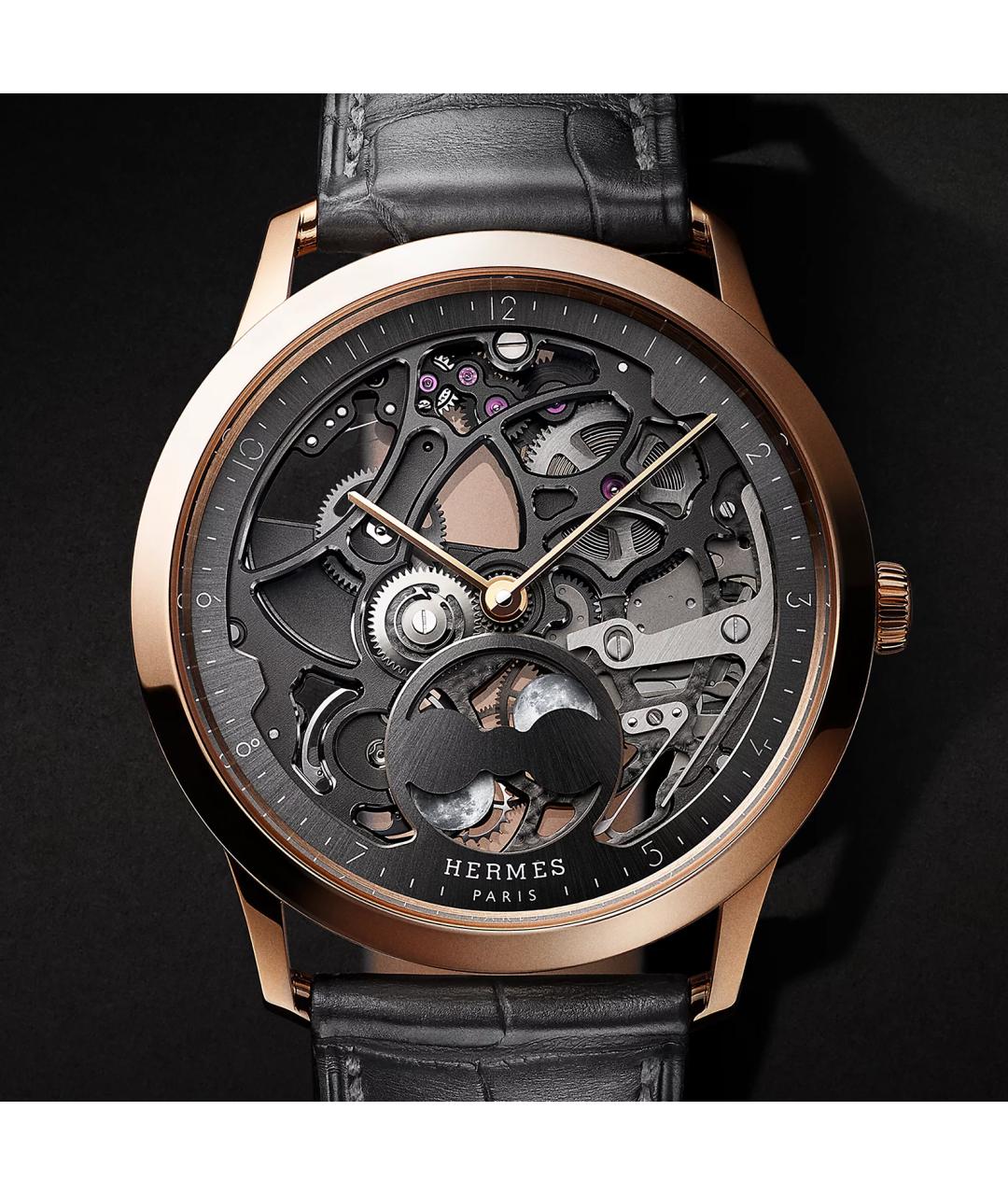 HERMES Черные часы, фото 2