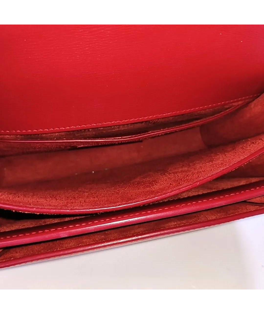 SAINT LAURENT Красная кожаная сумка через плечо, фото 6