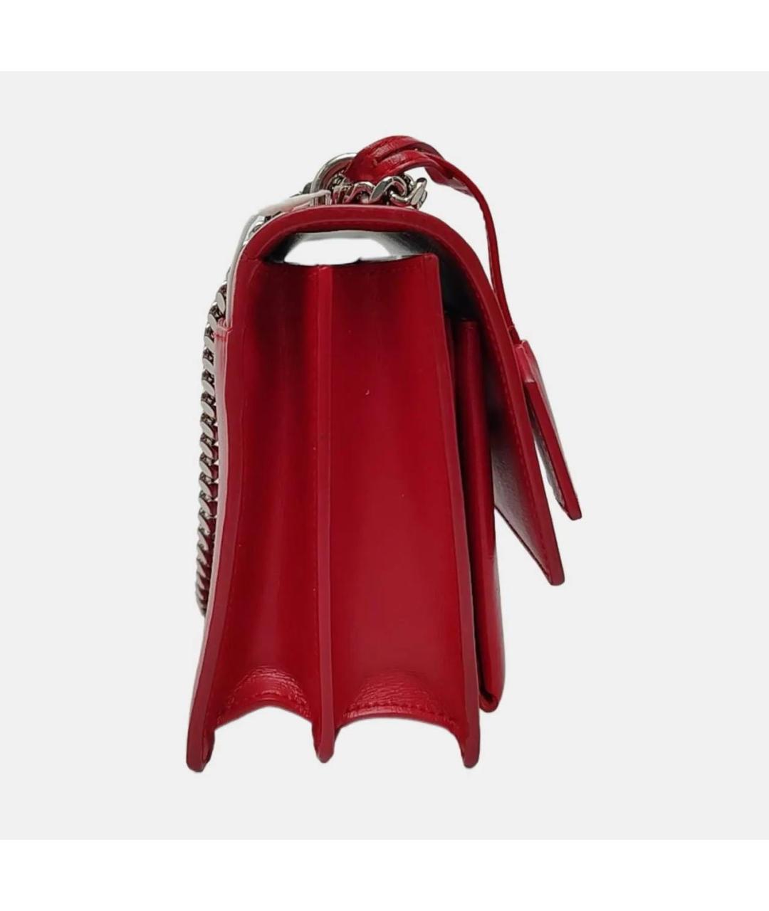 SAINT LAURENT Красная кожаная сумка через плечо, фото 3