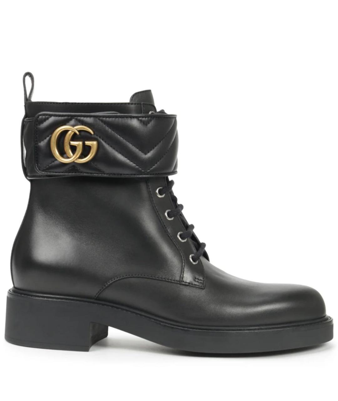 GUCCI Черные кожаные ботинки, фото 5