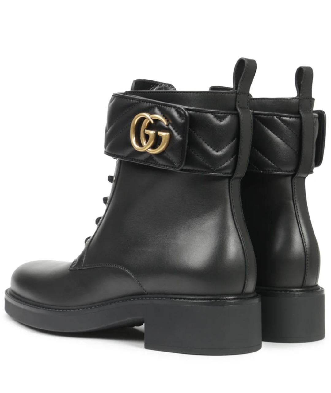 GUCCI Черные кожаные ботинки, фото 4