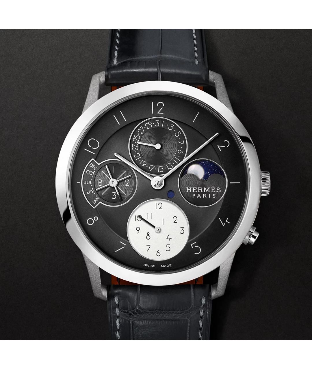 HERMES Серые титановые часы, фото 2